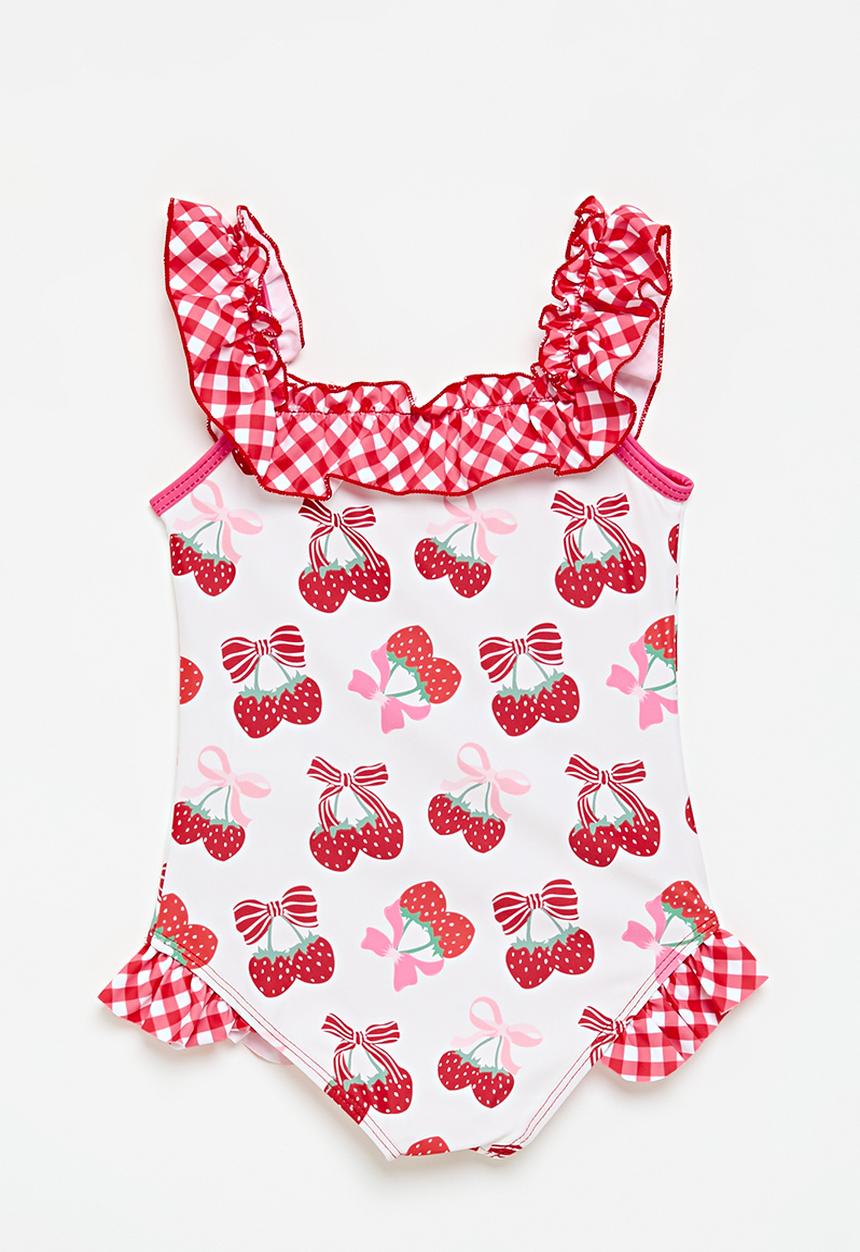 Pop Candy - Square neck one piece swimsuit - pink/red gingham