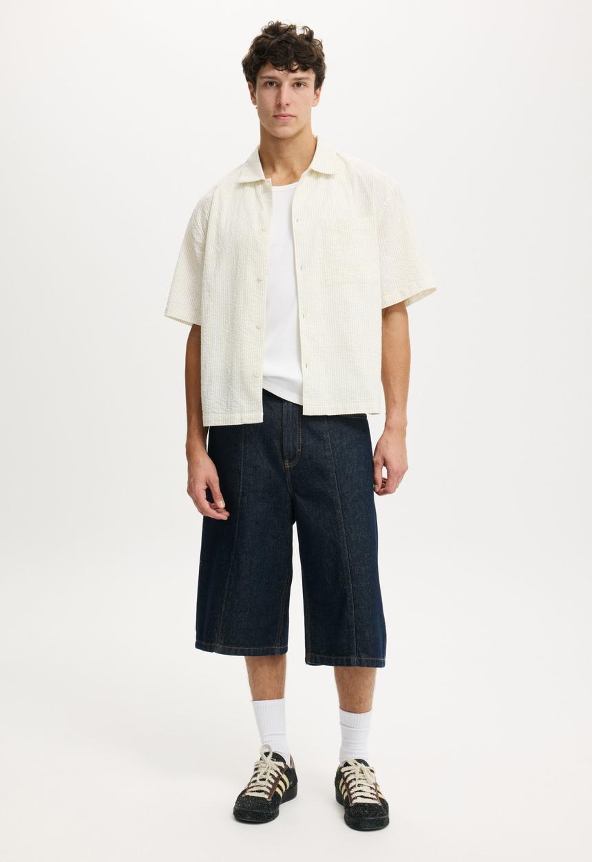 Cotton On - Ventura Short Sleeve Shirt - Sage Stripe