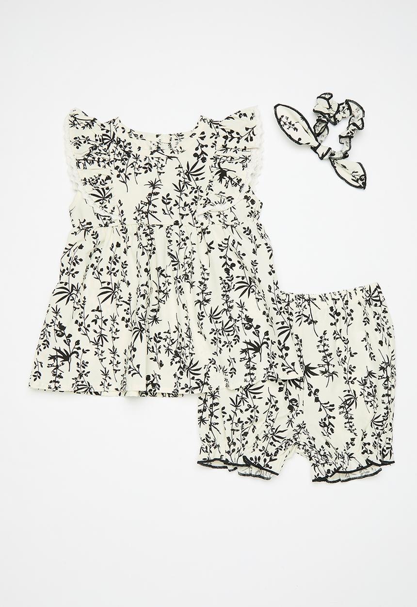 Pop Candy - Floral motif 3 piece set - off white/floral