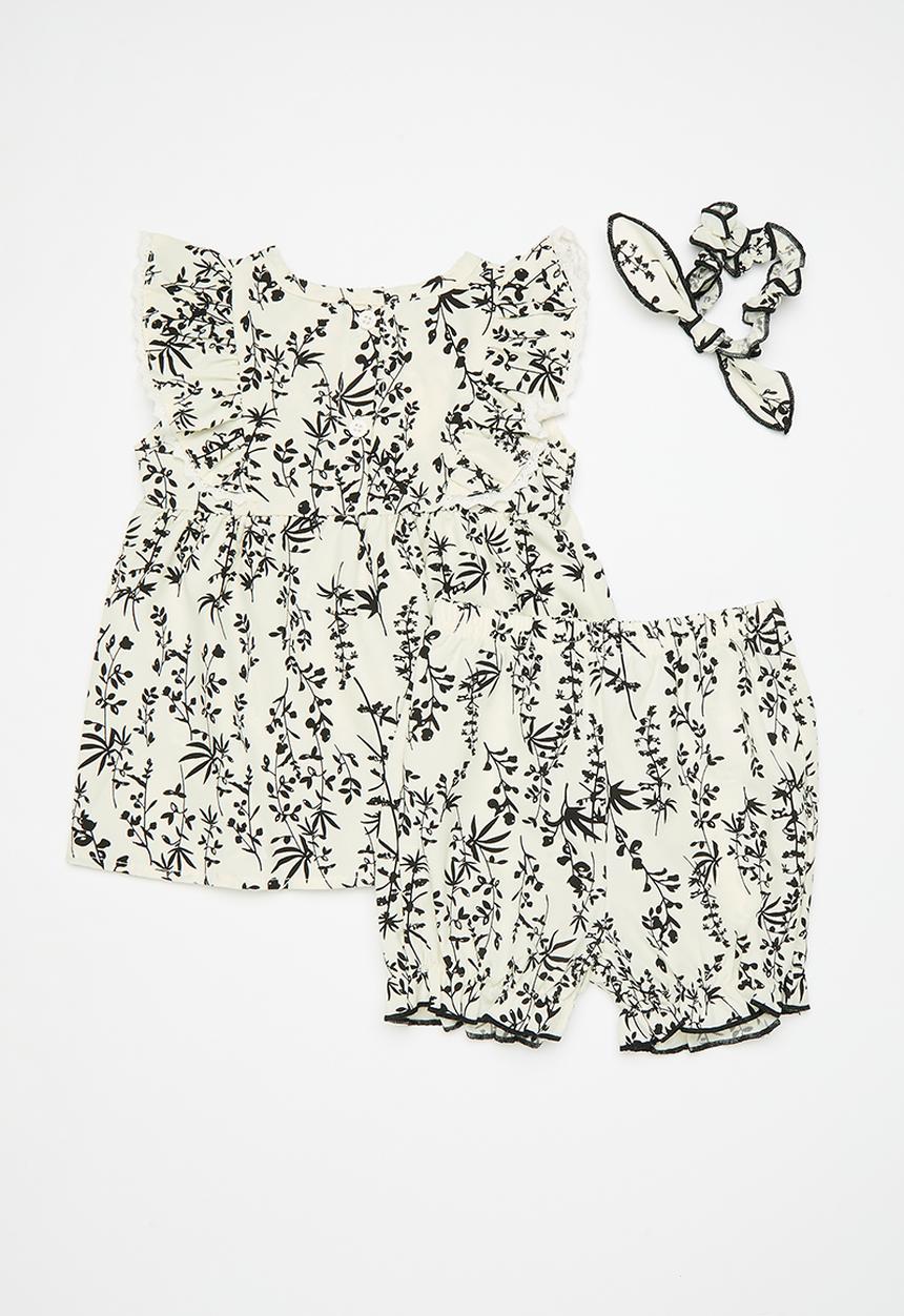 Pop Candy - Floral motif 3 piece set - off white/floral