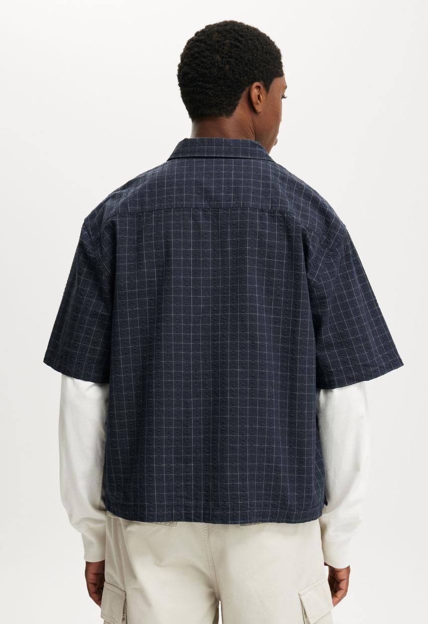 Darcy Short Sleeve Shirt - Navy Grid Check