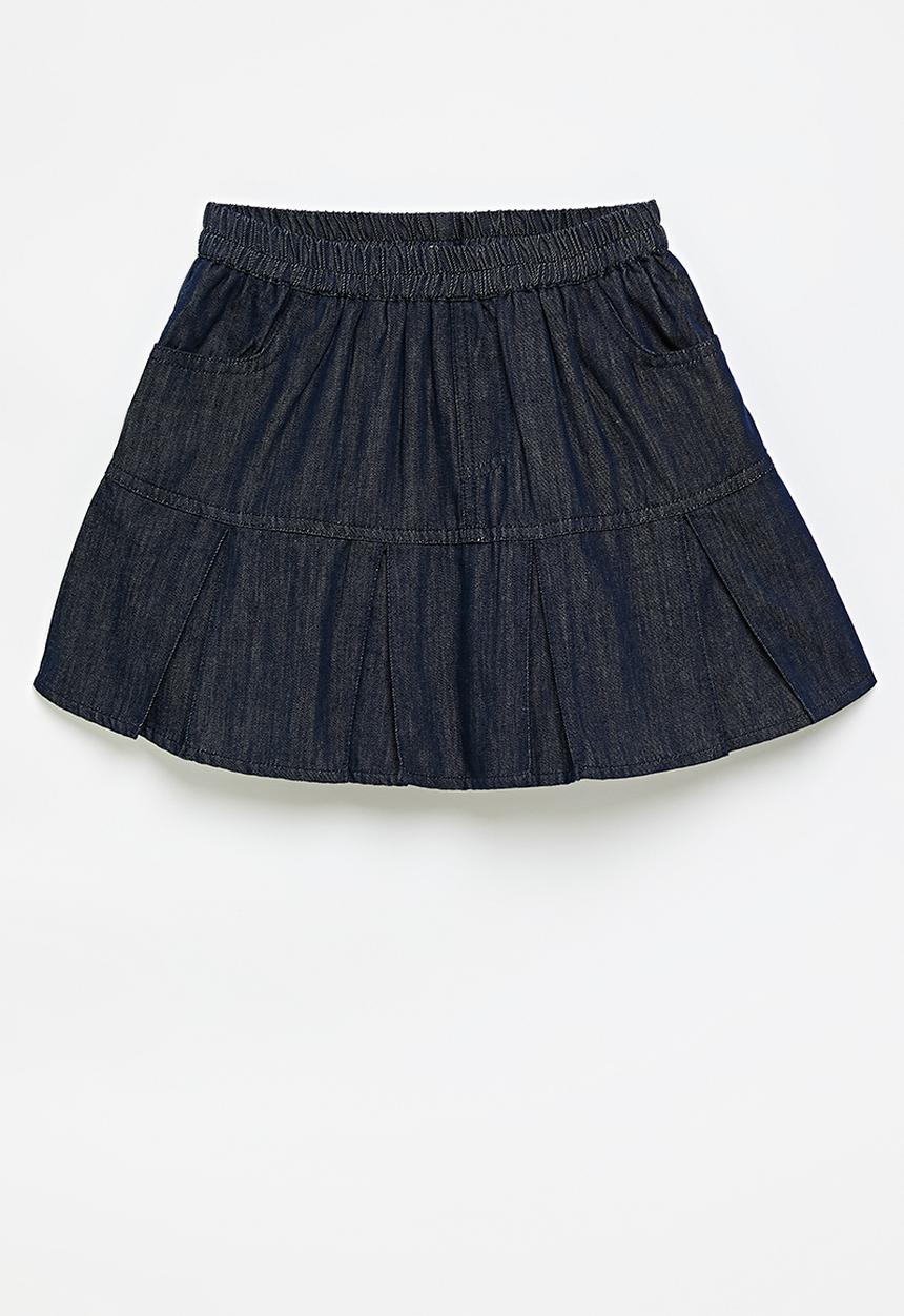 Pop Candy - Box pleat skirt - navy blue