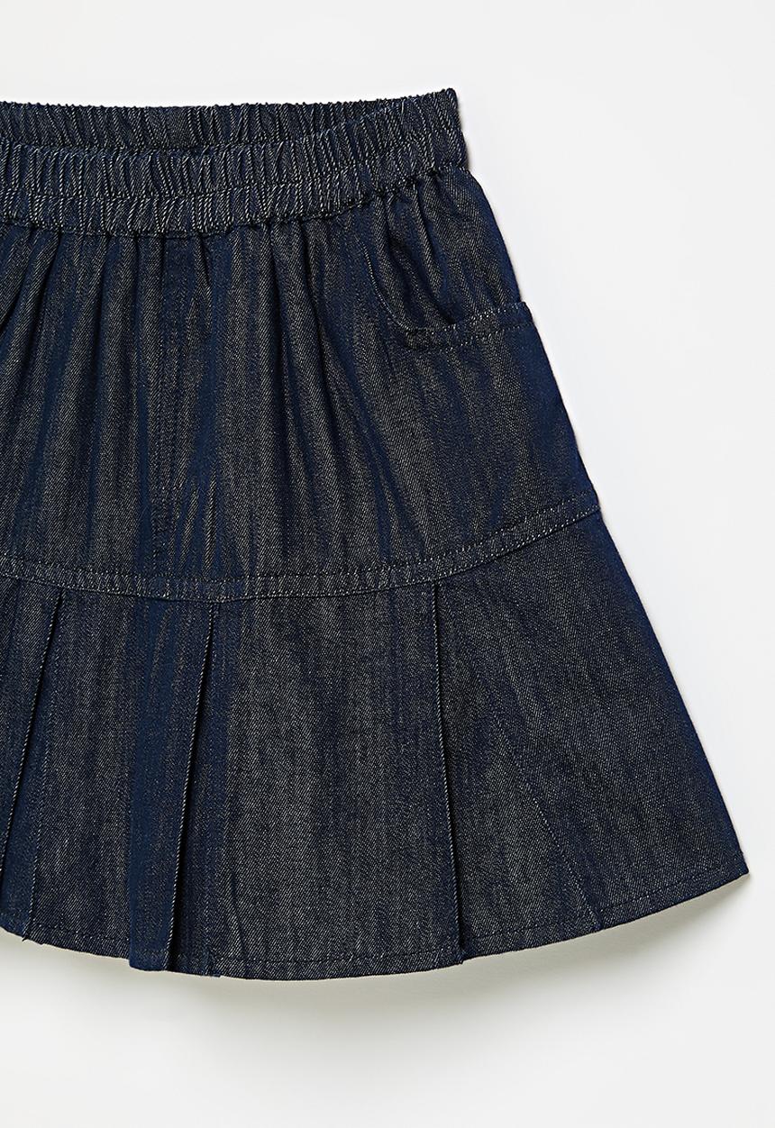 Pop Candy - Box pleat skirt - navy blue