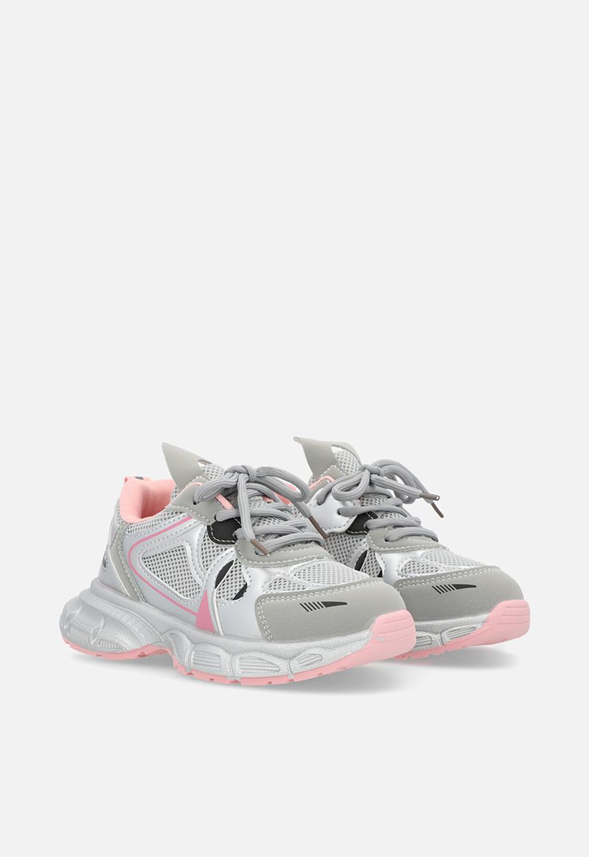 Pop Candy - Lace up sneakers - silver/grey/pink