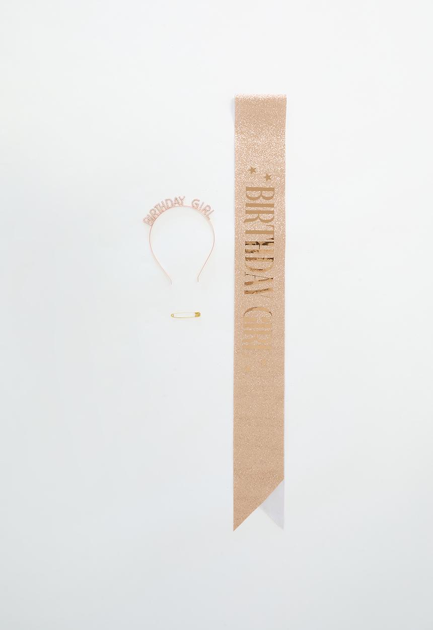 Pop Candy - Tiara & sash - rose gold/birthday girl
