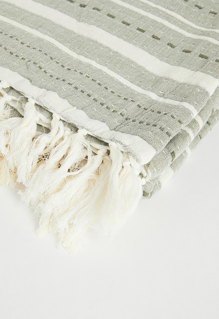 Sixth Floor - Serene Cotton Muslin Throw - Grey
