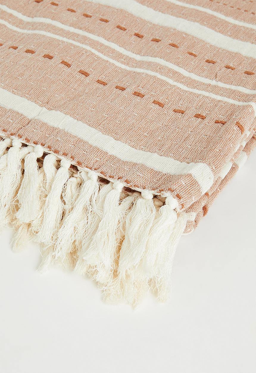 Sixth Floor - Serene Cotton Muslin Throw - Rust
