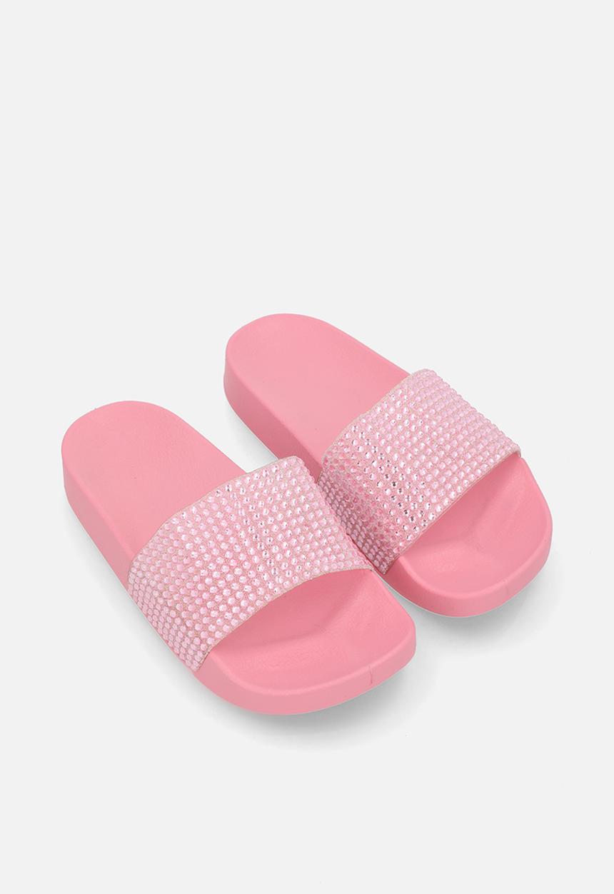 Pop Candy - Mettalic slide sandals-pink