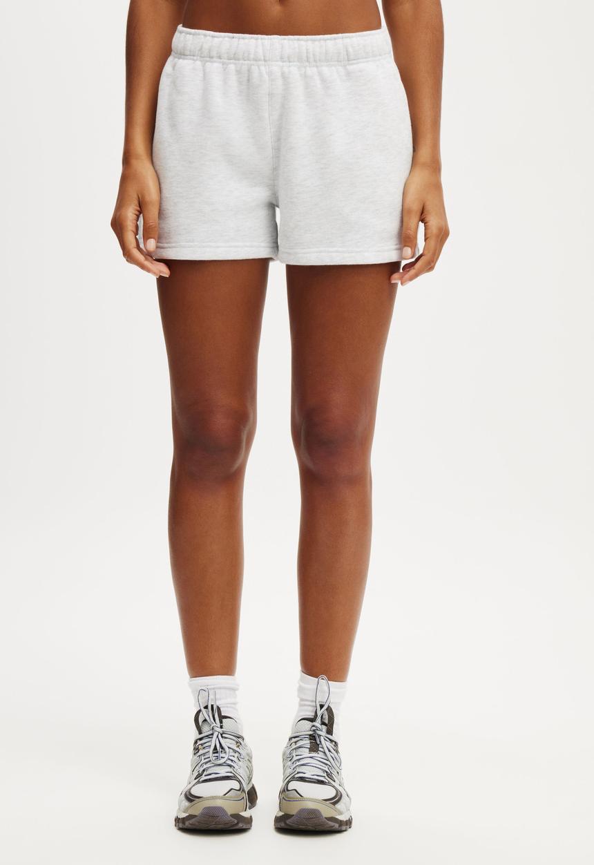 Cotton On - Plush Essential Gym Short - Core Cloudy Grey Marle