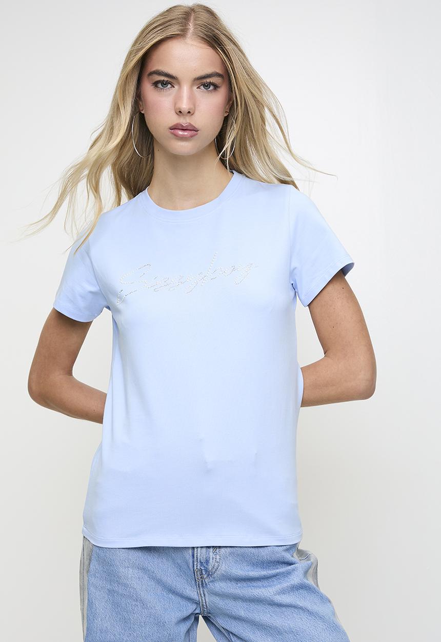 SISSY BOY - Dream Drifter : Regular Tshirt With Pearl And Bling Transfer - Blue