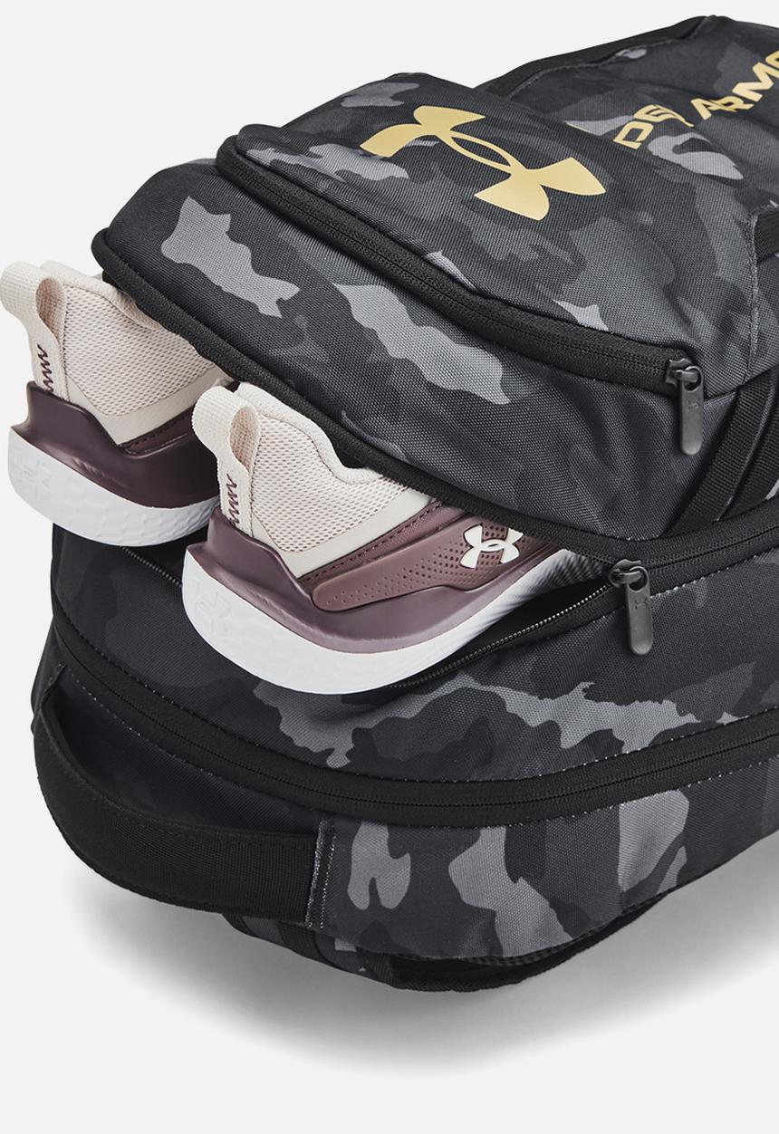 Under Armour - UA Hustle 6.0 Backpack - Black / Black / Metallic Gold