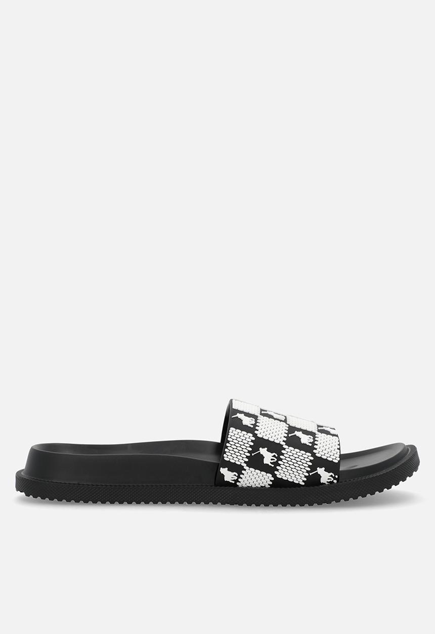 POLO - Block monogram pool sandal  - black