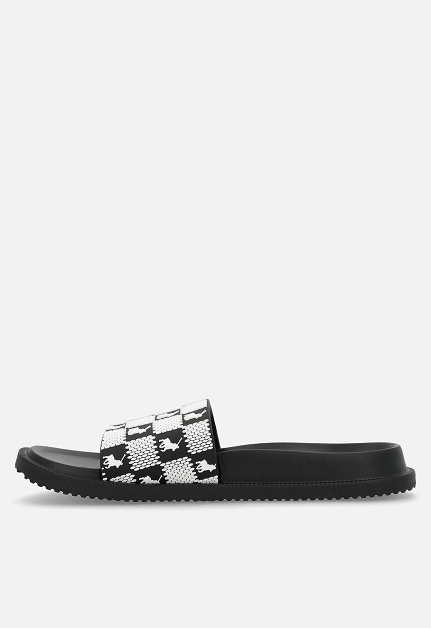 POLO - Block monogram pool sandal  - black
