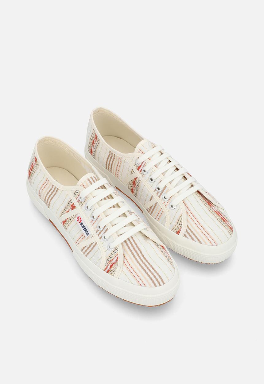 SUPERGA - 2750 wovens tripes searsucker - stripes - aa0 beige raw coral
