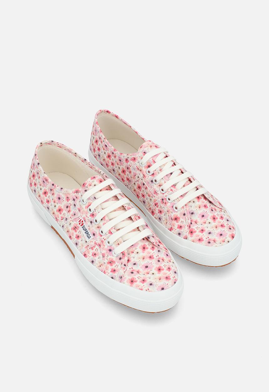 SUPERGA - 2750 watercolour canvas classic - flower print - aah white avorio pink