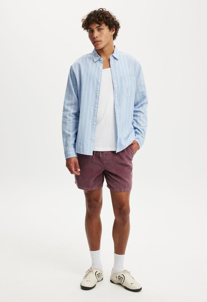 Cotton On - Easy Short - Washed Raspberry Cord