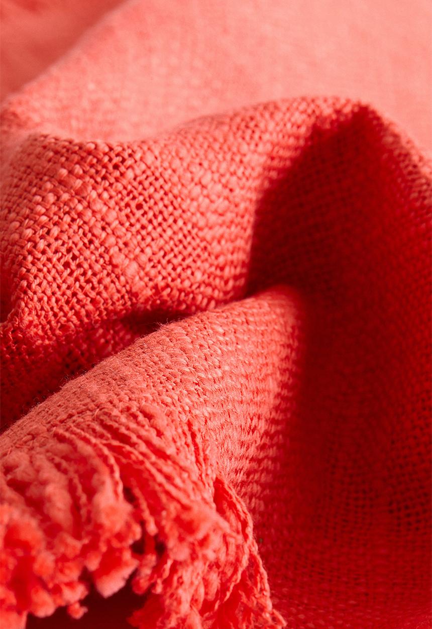 H&M - Slub weave cushion cover - coral red