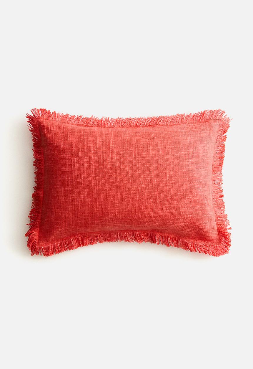 H&M - Slub weave cushion cover - coral red