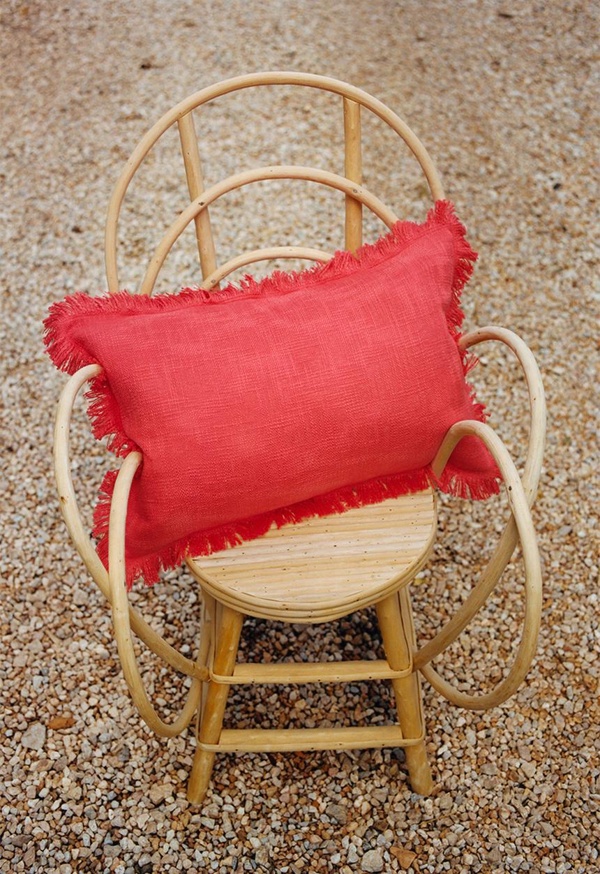 H&M - Slub weave cushion cover - coral red