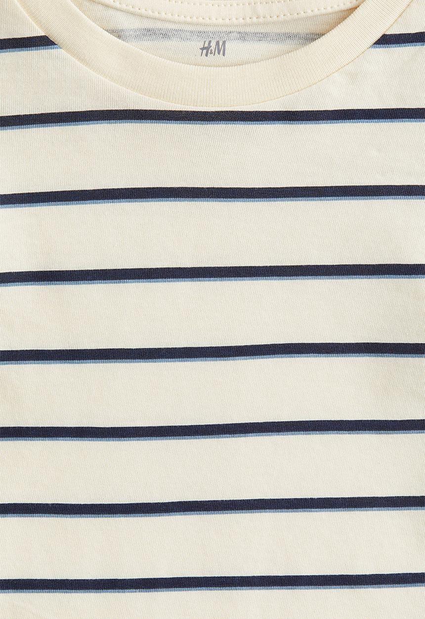 H&M - Printed T-shirt - light yellow/striped