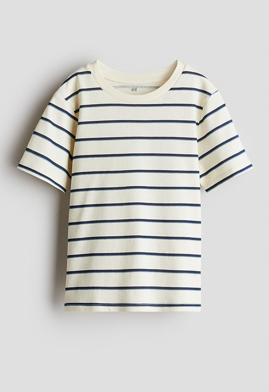 H&M - Printed T-shirt - light yellow/striped