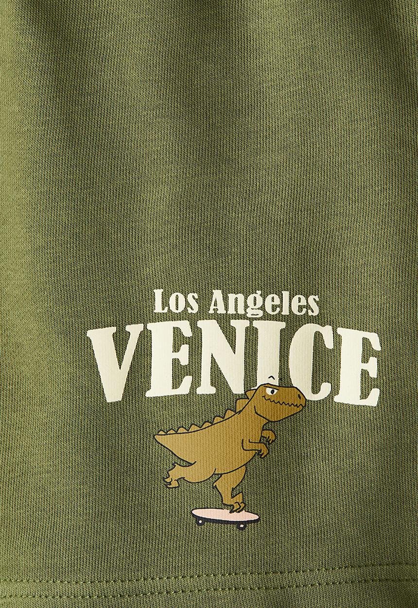 H&M - Printed sweatshorts - dark green/venice