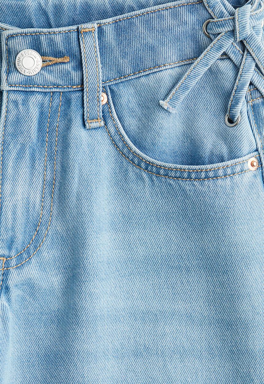 H&M - Wide-leg jeans - light denim blue/ties