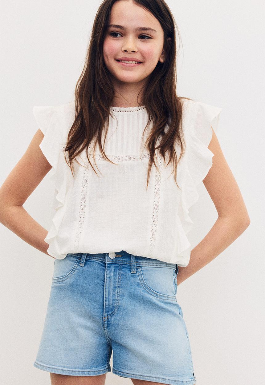 H&M - Denim shorts - light denim blue 