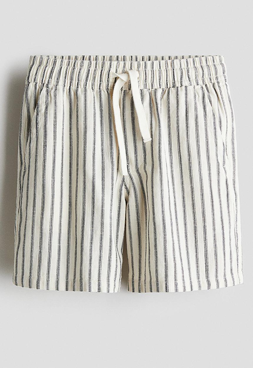 H&M - Cotton shorts - white/black striped