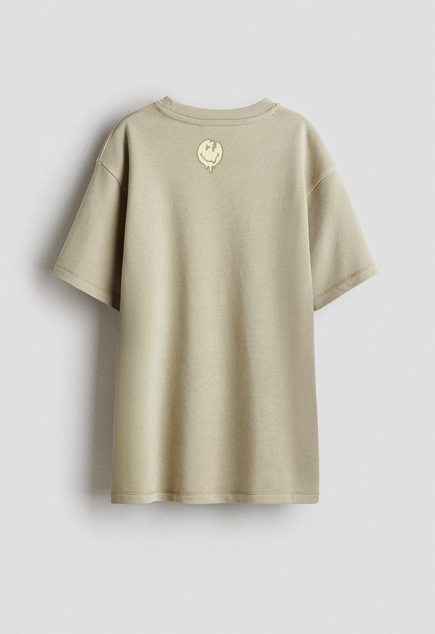 H&M - Print-motif T-shirt - beige/smileyworld® 