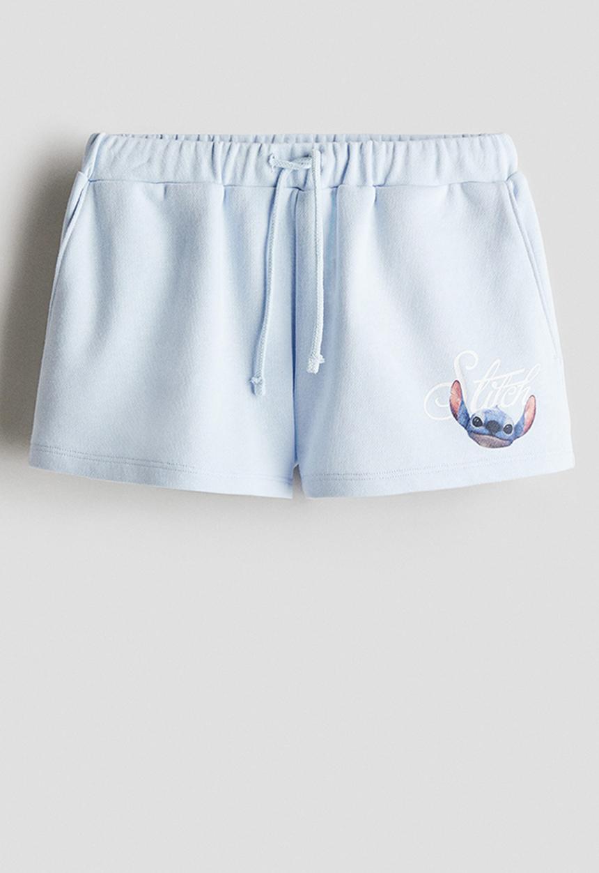 H&M - Print-motif sweatshorts - light blue/lilo & stitch