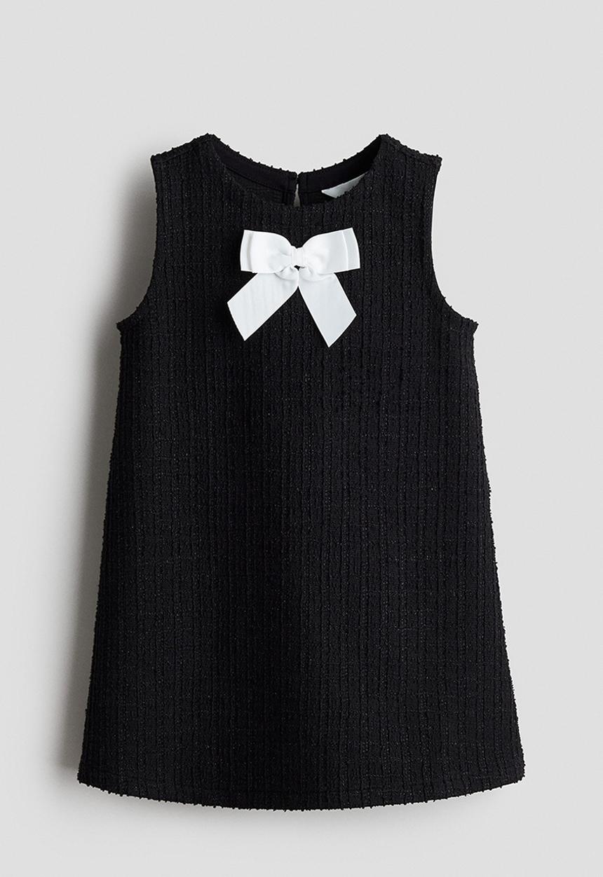 H&M - Bouclé-jersey dress - black