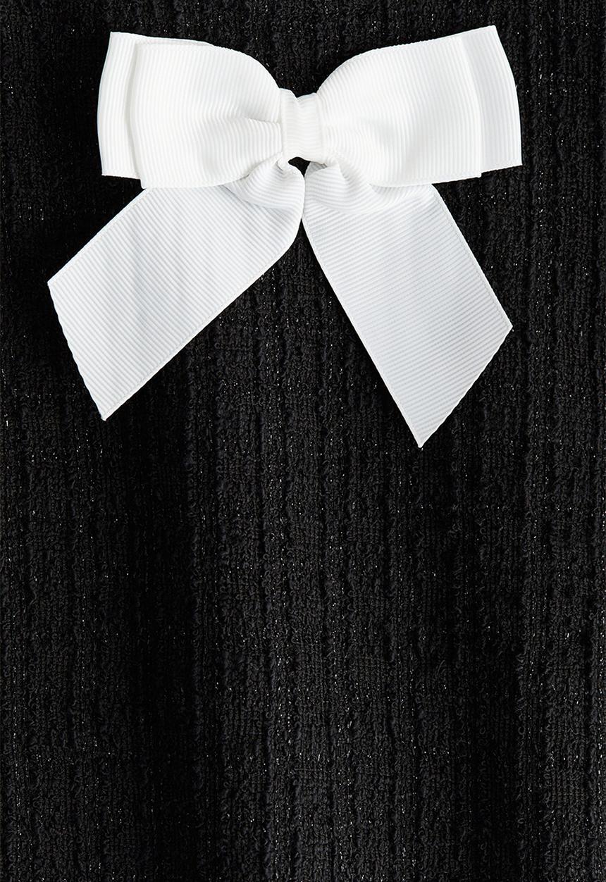 H&M - Bouclé-jersey dress - black