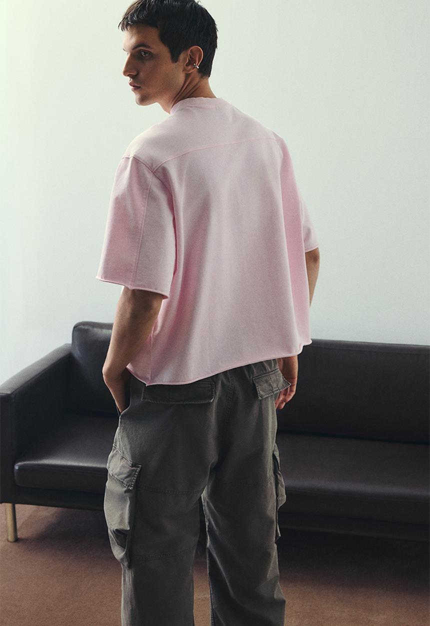 H&M - Oversized fit t-shirt - light pink