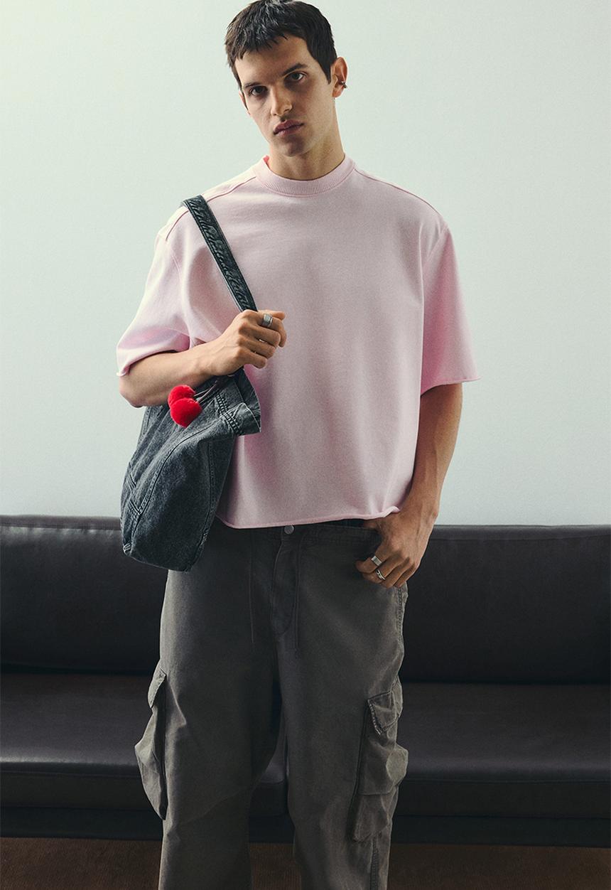 H&M - Oversized fit t-shirt - light pink