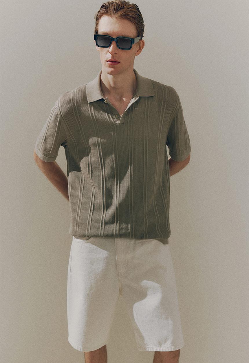 H&M - Regular fit polo shirt - khaki green