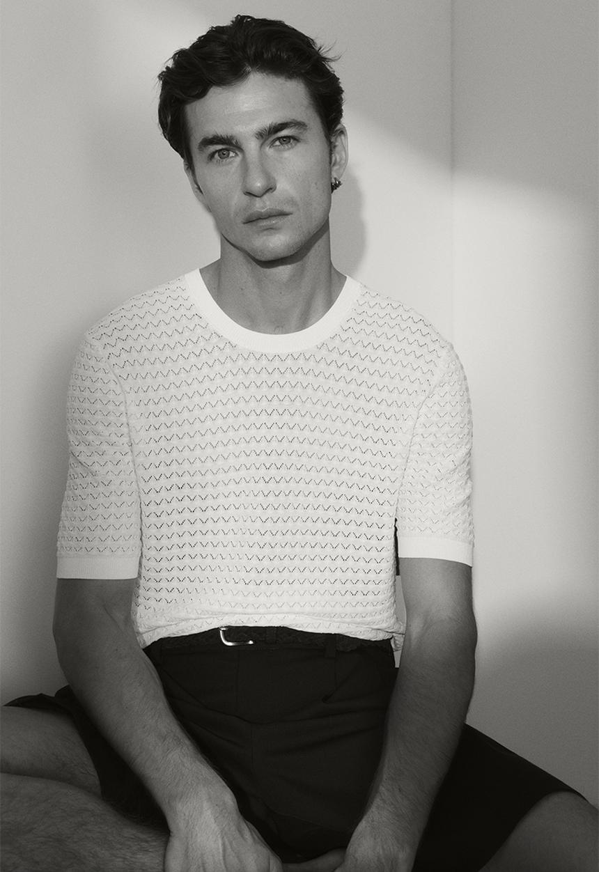 H&M - Slim fit knitted t-shirt - white
