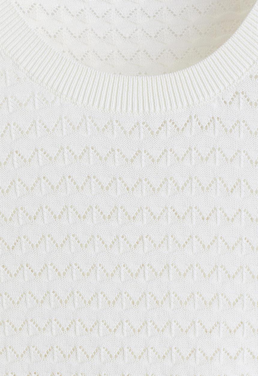 H&M - Slim fit knitted t-shirt - white