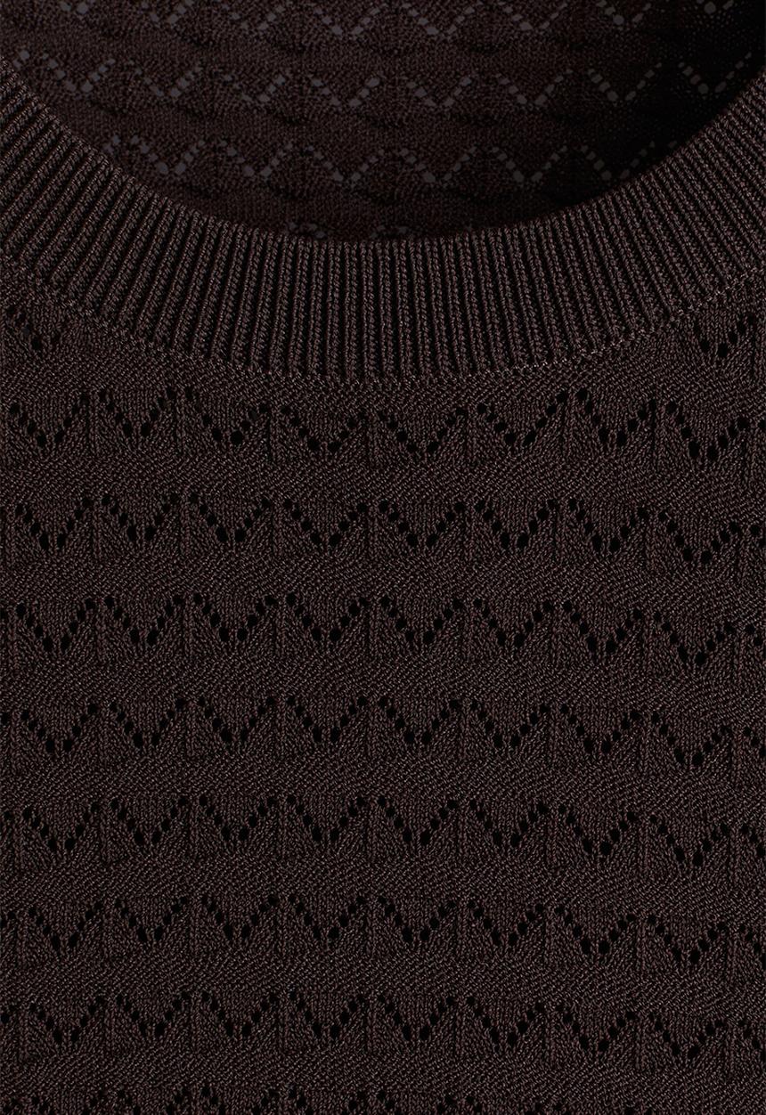 H&M - Slim fit knitted t-shirt - brown