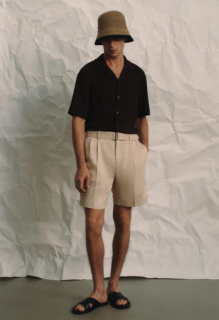 H&M - Loose fit rib-knit resort shirt - brown
