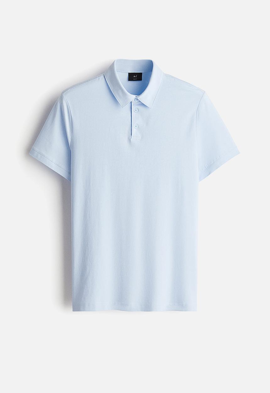 H&M - Slim fit polo shirt - light blue