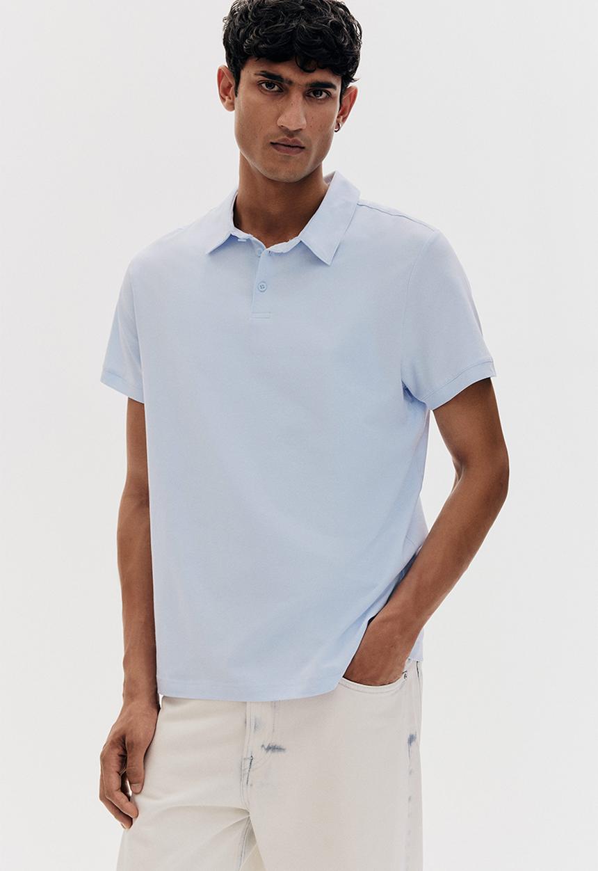 H&M - Slim fit polo shirt - light blue