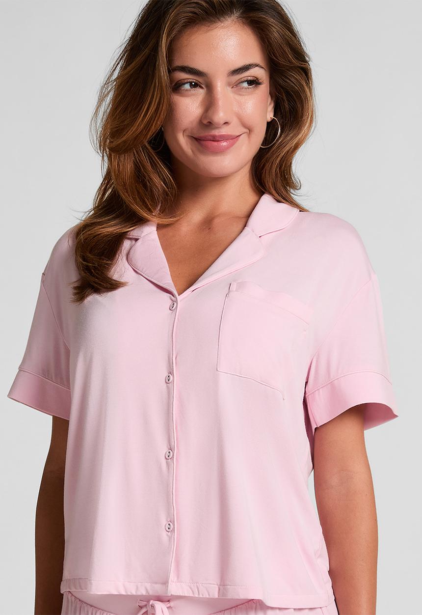 Hunkemoller - Jacket ss jersey essential - pink