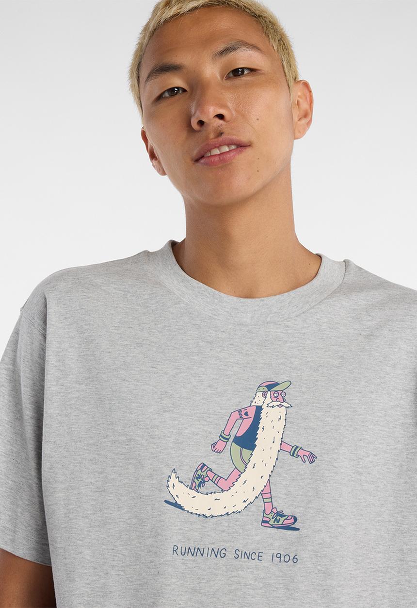 New Balance  - New Balance Bearded Runner Tee - Grey