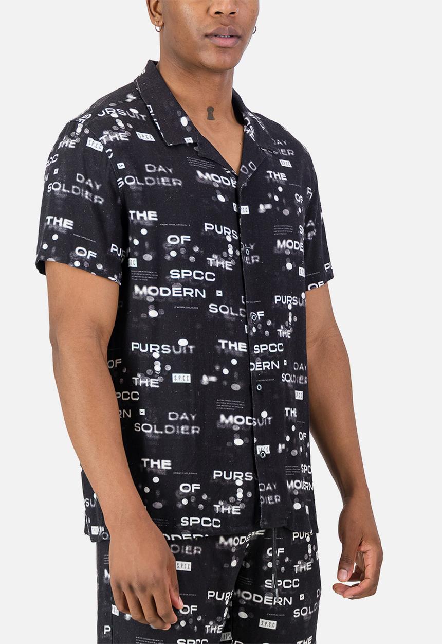 S.P.C.C - Mds Raptor Shirt  - Black Regular Fit Signature Short Sleeve Woven Shirt Black