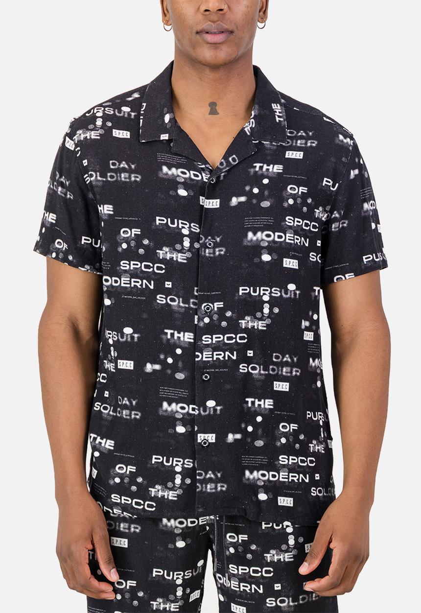 S.P.C.C - Mds Raptor Shirt  - Black Regular Fit Signature Short Sleeve Woven Shirt Black