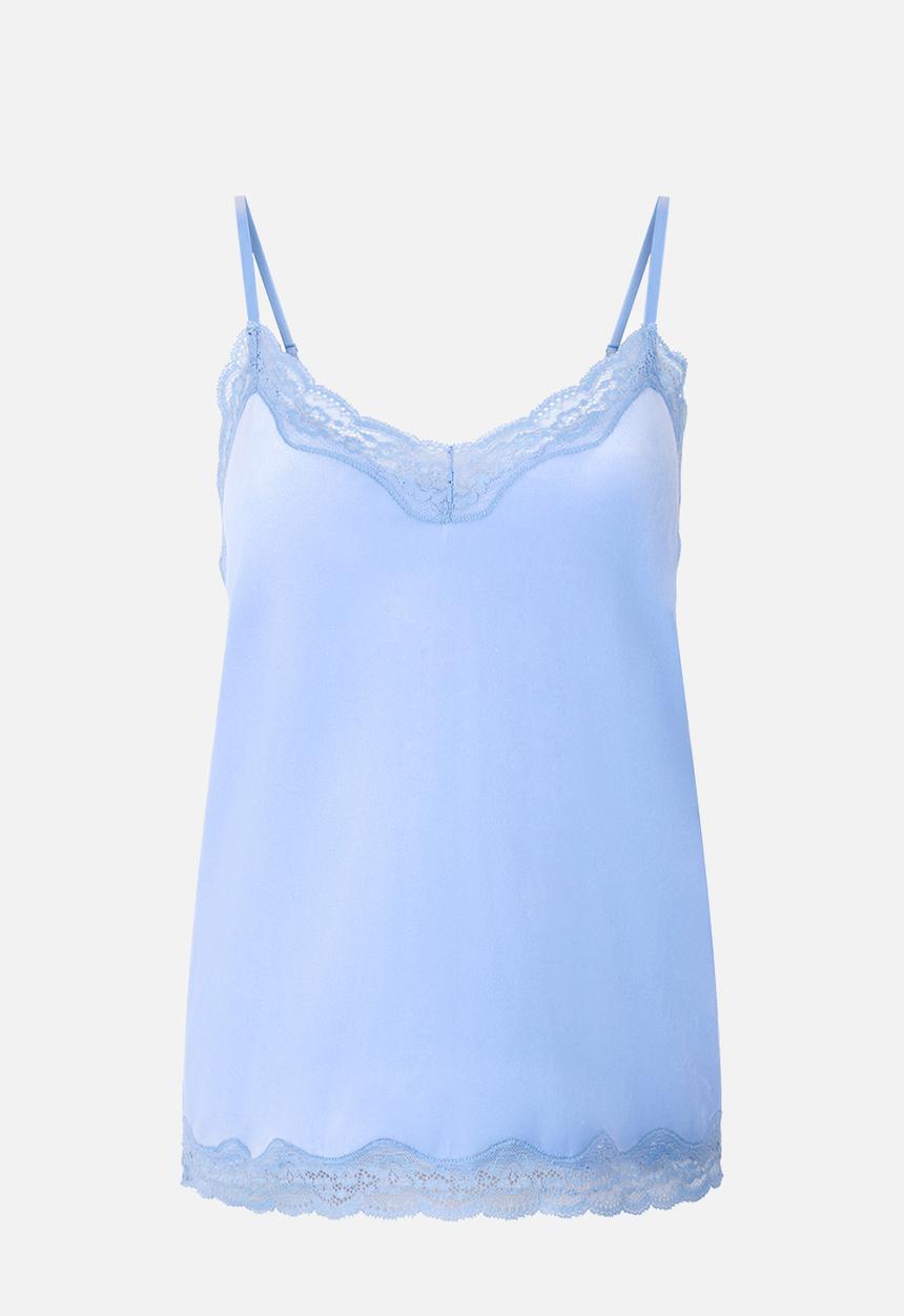 Hunkemoller - Cami velours scallop lace - serenity