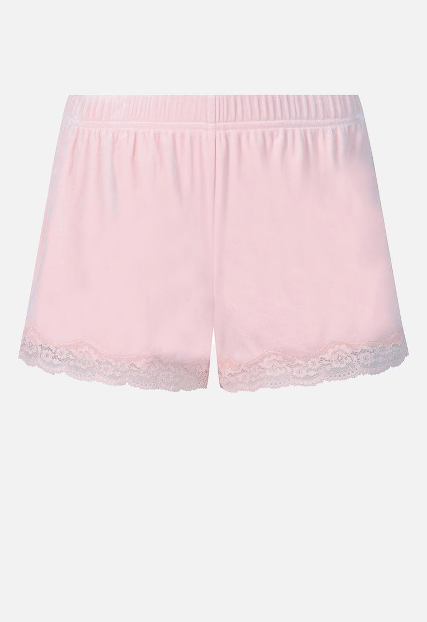 Hunkemoller - Short velours scallop lace - pink