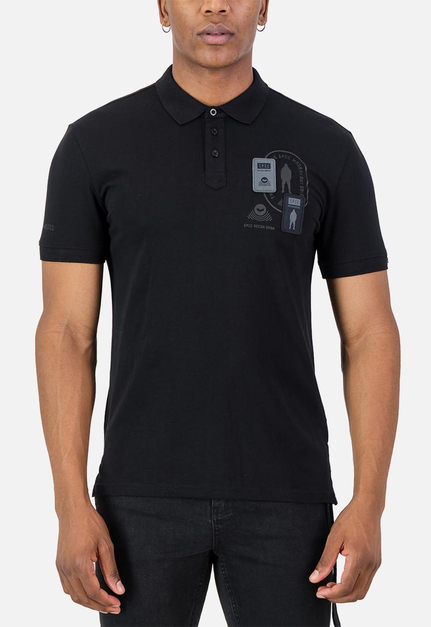S.P.C.C - Recon Escalade Golfer  - Black Slimline Fit Fashion Polos Black