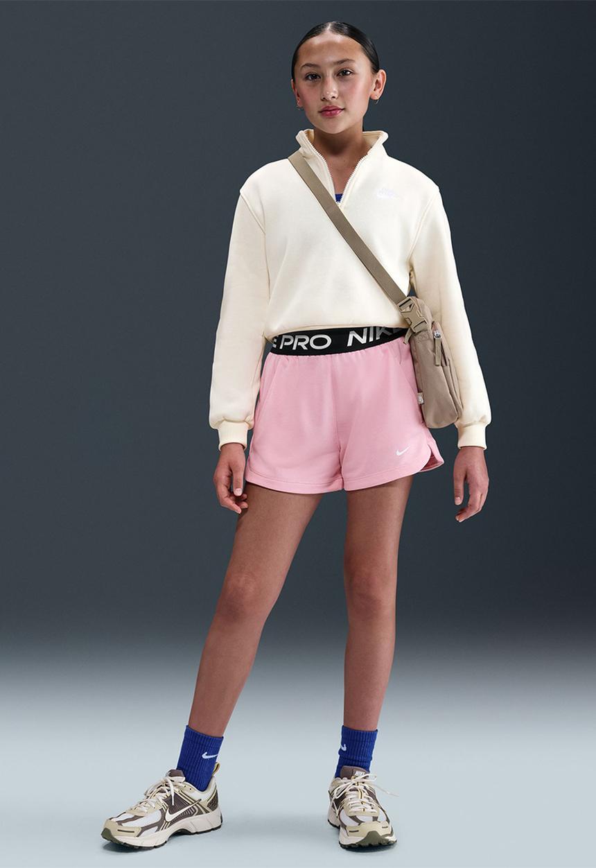 Nike - Girls Np Dri-Fit Fleece Short -Med Soft Pink/Med Soft Pink/Black/White